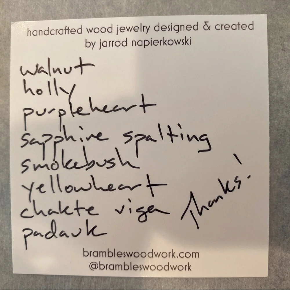 Brambles Woodwork Rainbow All Natural Wood Earrings 🌈 - Picture 4 of 4